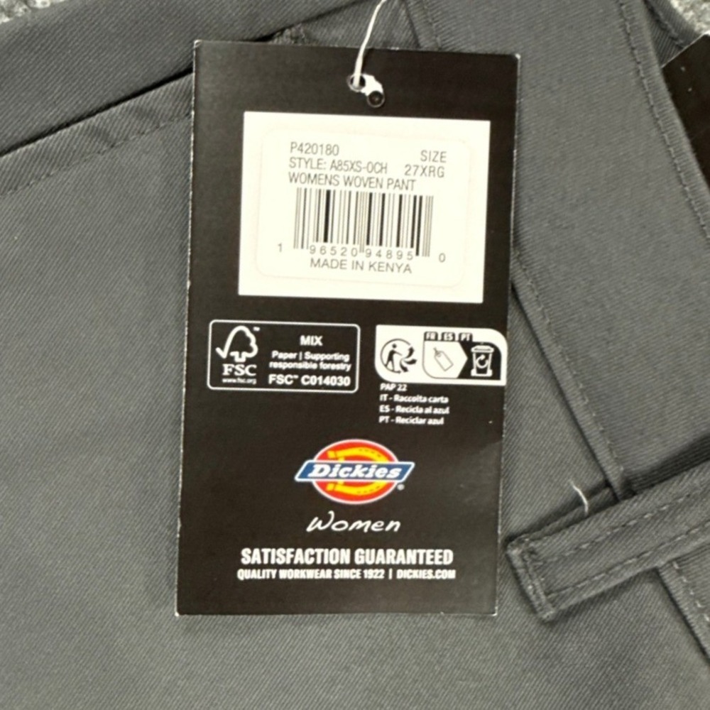 Dickies FLEX Womens Size 4 27R Charcoal Straight Leg Work Pants Lot of 3 NEW - Picture 12 of 13